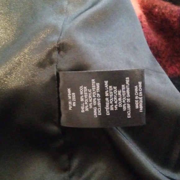 Pendleton Red and Black Pea Coat Buffalo Plaid Paul Buyan Womens S/p - Picture 8 of 14